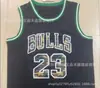 Spot Bulls Bulls #23 Camisa Jordan Logo Final Logo Champion Uniforme de Basquete Bordado Retro