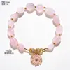 Pulseira de cristal natural, pulseira de luxo leve para meninas, combinada com citrino e cristal de morango, acessório simples e elegante, fresco e estiloso