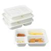 Cpla ácido poliláctico totalmente biodegradable desechable caja de almuerzo tres o cuatro o cinco compartimentos comida sencilla para llevar comida rápida empaque caja de almuerzo
