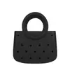 Bolsa de Color Puro Eva para Manualidades con Agujeros Impermeable para Cosméticos Cesta de Verduras Bolso de Playa de Moda con Corte Bolso de Mano para Viajes