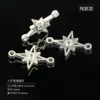 US 14K Pack Gold Butterfly Zircon Single Hole Pingente DIY Bamang Star Double Hole Connection Beaded Earrings Bracelet Jóias