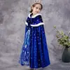 Capa Nueva de Hielo y Nieve Capa Ropa Exterior Chal Elsa Princesa Otoño e Invierno Niños Cordones Cálido Niños Medianos y Grandes