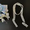 Bufanda Larga Estrecha de Encaje Blanco para Mujer, Nuevo Estilo Primavera Temprana, Diadema de Gama Alta, Cinturón, Corbata de Cuello, Accesorio de Protección para el Cuello