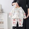 Traje de Veludo Estilo Coreano Desenho Animado para Meninas Urso com Laço Fofo Moletom de Veludo Calça de Veludo para Meninas Venda por Atacado