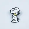 Insignia Metálica Linda de Dibujos Animados de Snoopy Broche Creativo de Cachorro Animado Accesorios para Mochila Accesorios Versátiles para Ropa