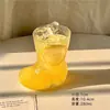 Estilo Ins Popular Creativo Botas Taza de Vidrio Transparente Personalizada para Jugo Bebida Cerveza Tendencia Taza para Café Bebida Fría