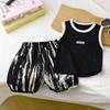 Conjunto de Chaleco de Verano para Niños Nuevo Bebé Verano Sin Mangas Moderno Estilo Coreano Uniforme Caliente Atractivo Calle Dos Piezas