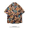Camisa Vintage Estampada de Manga Curta da Tailândia Marca da Moda Unissex Solta Estilo Havaiano Praia Camisa para Casal Casaco da Moda