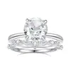 Anillo de Compromiso de Plata S925 con Diseño de Cruz de Estilo Nuevo Europeo y Americano, Set de Anillos de Boda Transfronterizos, Anillo de Compromiso de Diamante Redondo de Alto Carbono de Lujo Ligero