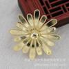 Grampo de Cabelo Principal DIY Imitação Jade Broche Margarida Cobre com Preservação de Cor 40*8mm Estilo Antigo Material Feito à Mão B3306
