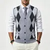 Chaleco de punto forrado de forro polar para hombre de otoño e invierno, capa interior para hombre para otoño e invierno, chaleco suéter sin mangas cálido y de corte ajustado