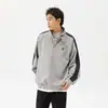 Sudadera casual retro estilo americano con retazos y cuello alto para hombre, chaqueta pullover holgada de cuello alto para otoño e invierno, top para estudiante y pareja