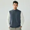 Lana pura de cabra otoño e invierno nuevo modelo hilo Yangzi de 16 cabos finamente hilado moda simple chaleco cálido de doble cremallera transfronterizo