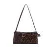 Bolso de hombro estilo baguette con estampado de leopardo retro, bolso de hombro para mujer con hebilla de cinturón personalizada, de nicho y moderno, adecuado para ir al trabajo, popular entre los influencers