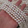 Perlas de agua dulce naturales 7-8 mm cuentas en forma de arroz perlas de agua dulce naturales collar DIY cuentas sueltas semiacabadas cuentas moradas en forma de arroz
