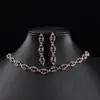 Collares Europeos y Americanos Transfronterizos de Nicho, Aretes de Diamante de Alta Gama, Pulseras, Juego de Joyería de Tres Piezas, Accesorios de Novia para Mujer