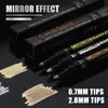 Plumón Marcador Espejo de 0.7 mm Plumón Marcador para Retoques Dorado Plumón Marcador para Retoques de Tira Cromada Plumón Marcador para Colorear Modelos
