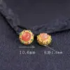 Ágata Rojo del Sur Hielo-Rojo Natural Accesorios para Pulseras Collares DIY Cuentas Espaciadoras S92 Plata Pura Chapada en Oro Cara de Anillo de Ágata Rojo Sol Dorado