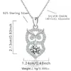 Collar de Plata de Ley S925 con Búho Transfronterizo Europeo y Americano para Mujer con Moissanita de Color D de Un Quilate Colgante de Moda Europeo y Americano Cadena para Clavícula