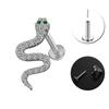 Gaibei Europeu e Americano Cross-border All Stainless Steel Belly Button Anel Umbilical Unha Umbilical Ornamento Umbilical Nariz de cobra pequeno Unha do nariz Anel em forma de coração Unha da língua