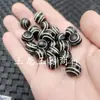 Estilo Tíbet pulpa negro y blanco dos ojos Cuentas Cielo cuentas redondas Cuentas sueltas de Jade ágata lineal cuentas viejas pulsera collar cuentas de joyería