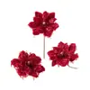 Nuevas Decoraciones Navideñas Ins de Gama Alta Flores Navideñas Borgoña Flor de Magnolia Simulada Escena Artística Elementos de Decoración