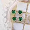 Decoraciones para Uñas de Año Nuevo con Circonitas Llenas de Diamantes, Corazones Melocotón, Corazones Huecos Rojo Brillante, Diamantes Cuadrados de Gota de Agua, Decoraciones de Uñas Esmeralda