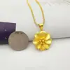 Colar de Girassol para o Dia dos Namorados para Namorada, Corrente Dupla Ondulada para Clavícula em Ouro de Areia Vietnamita com Pingente de Flor Coreana e Japonesa