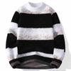 Suéter de Punto Cuello Redondo para Hombre Invierno 2025 Engrosado Terciopelo de Imitación de Visón Suéter de Punto Cálido Talla Grande Suelto para Hombre