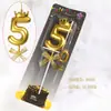 Vela de aniversário Casa da Ópera Número dourado 0-9 sem fumaça Bolo de aniversário Festa Confeitaria Sobremesa Vela Plugável Conjunto