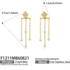 Pendientes de acero inoxidable con colgante de trébol de cuatro hojas y circonita, moda europea y americana, pendientes largos con borla, elegantes y de alta gama para mujer