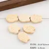 Contas de madeira de desenho animado, peixinhos, vagens de lótus, moedas de ouro, contas de gatinho, contas soltas, materiais e acessórios para fazer pulseiras artesanais DIY