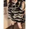 Suéter de cuello redondo con diseño casual, suéter tejido, nueva moda de primavera y otoño, manga larga holgada, top elegante para mujer