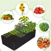Bolsas de plantación de tela no tejida a cuadros negros, bolsas de plantas rectangulares con múltiples compartimentos, venta al por mayor para paisajismo y uso en macetas