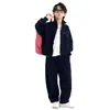 Conjunto para Niños 2026 Estilo Primavera/Otoño Cárdigan con Capucha Sudadera Pantalones Deportivos Conjunto de Dos Piezas Moderno Genial Color Sólido Ropa Deportiva para Niños Medianos y Mayores