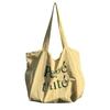 Bolsa de Tote Casual de Nylon Estilo Coreano Moda Ins Estampado de Letras Bolso de Mano Bolso de Hombro Rayado de Doble Cara Celebridad de Internet para Mujer