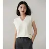 Chal de Punto de Color Sólido, Suave, Sedoso, Ligero y Apto para la Piel para Mujer, Nuevo Estilo Verano 2026, Top Elegante sin Mangas con Cuello en V
