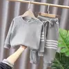Ropa Infantil Traje para Niñas Ropa de Otoño para Niños Camisa de Manga Larga Infantil Pantalones Casuales Ropa Deportiva Infantil Conjunto de Dos Piezas Estilo Occidental