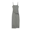 Vestido Sexy de Verano 2025 Estilo Ins Halter Cuello Descubierto Espalda Mochila Cadera Sexy Cintura Torcida Tirantes Falda Larga para Mujer