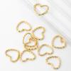 Anillo de Oro Real 18K que Conserva el Color, Estrella de Cinco Puntas Corazón Grabado, Anillo Plano, Anillo Cerrado, Corazón de Melocotón, Accesorios DIY con Forma de Corazón B08