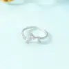 Anillos de Pareja para Mujer con Índice Recubierto de Diamantes con Diseño de Latido de Corazón ECG, Estilo Coreano y Japonés, Anillos Meñique Simples de Moda para Estudiantes, Modelo Nuevo