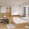 Cama Tatami Modelo Nuevo 2026 con Armario y Escritorio Integrados, Juego Combinado para Dormitorio, Cama a Ras de Suelo con Caja de Almacenamiento