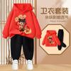 Roupa Nezha conjunto de suéter vermelho roupas novas de Ano Novo para crianças tendência da moda bonito primavera e outono conjunto de roupas infantis