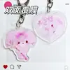 Llavero de Acrílico de Conejo de Dibujos Animados Sanrio Anime Decoración Linda para Mochila Colgante para Mochila de Mejor Amigo Adorno