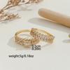 Exclusivo Transfronterizo para Venta Caliente Estilo Medio Oriente Lujo Ligero Simple Set de Cobre Anillo de Zircón Regalo de San Valentín Set de Anillos para Pareja Oreja de Arroz