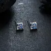 Brincos Cluster de Diamante Cheio de Novo Estilo Transfronteiriços para Homens, Modernos e Versáteis, Brincos de Flor de Íris em Forma de Cruz de Alto Padrão para Mulheres