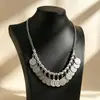 Adorno de Cabeça Exótico Retrô com Moedas Cazaques para Mulheres, Corrente de Testa com Franjas Clássicas de Estilo Étnico, Acessório de Cabelo Antigo Estilo Colar