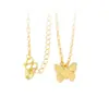 Tienda de Oro Mismo Estilo Oro Antiguo Hielo Triturado Mariposa Collar Clavícula Nuevo Lujo Ligero Nicho Collar de Gama Alta para Mujeres