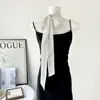 Lenço de Seda Longo com Bolinhas Estilo Coreano Lenço de Pescoço de Fita Listrada Pequeno e Longo para Mulheres Novo Lenço Decorativo Versátil Lenço Longo