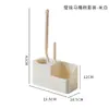 Cepillo para Inodoro de Mango Largo Set para Montar en la Pared Cepillo para Inodoro de Dormitorio Artefacto Cepillo para Baño del Hogar Combinación de Cepillo para Ranuras